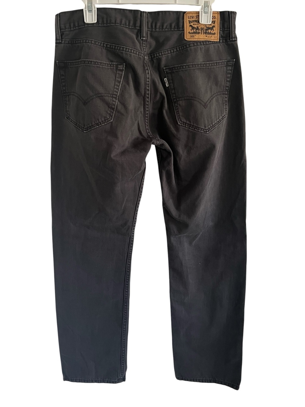 Levi’s 505 Men’s Regular Fit Gray Jeans 33x32 Straight Leg Denim - Picture 2 of 9